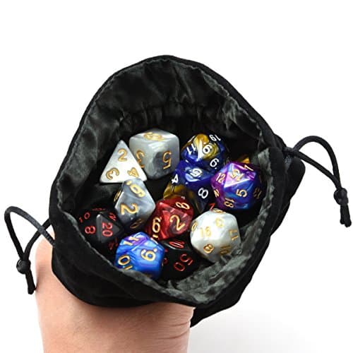 Red/Grey/Black Drawstring Dice Bag - Dungeons & Dragons Fabric