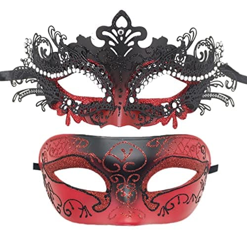 Coolwife Metal Venetian Masquerade Mask for Mardi Gras Party Evening Prom