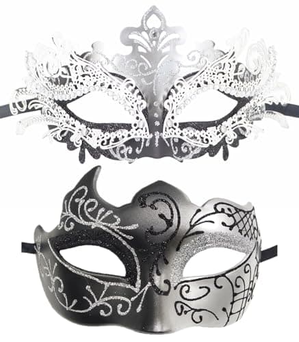 Coolwife Metal Venetian Masquerade Mask for Mardi Gras Party Evening Prom