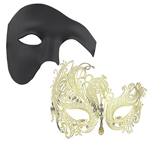 Couples Masquerade Mask Set for Holidays & Parties