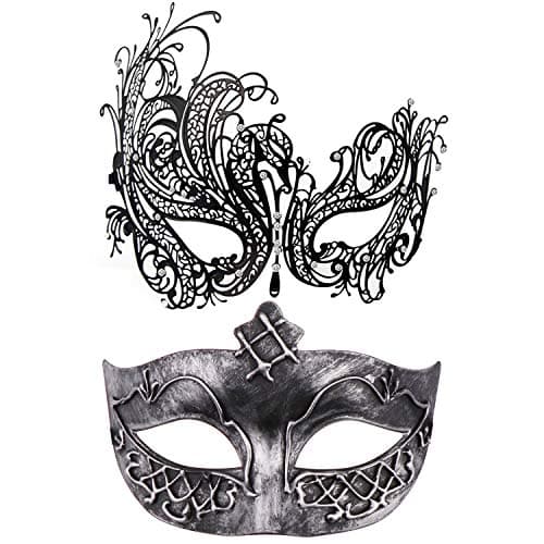 Thmyo 2 Pack Masquerade Mask for Venetian Carnival and Mardi Gras Ball