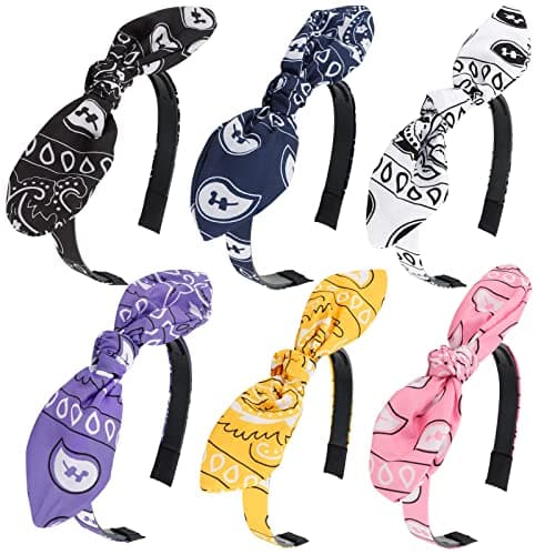 6 Pack Cute Bow & Knotted Headbands for Women & Girls