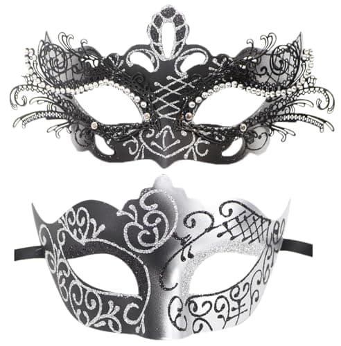 Coolwife Metal Venetian Masquerade Mask for Mardi Gras Party Evening Prom