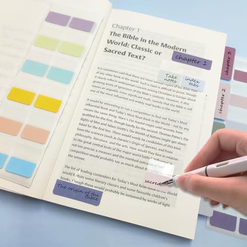 Potanro 720pcs Colorful Writable Book Tabs for Notebooks & Filing