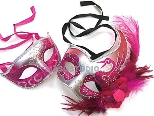 MasqStudio Couples Black Gold Masquerade Mask Pair