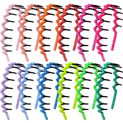 Duufin Colorful Zigzag Hair Headbands - Non-Slip, Fabric Covered