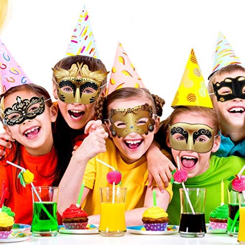 Sumind 12 Piece Mardi Gras Venetian Mask Bulk Carnivale Party Supplies
