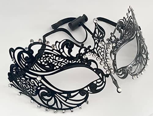ZbFwmx Couple Masquerade Mask Set Black Costume Mask Cosplay Party Ball