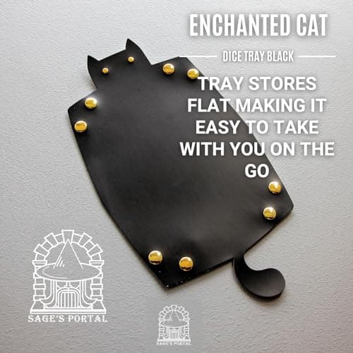 Sage’s Portal Enchanted Cat Dice Tray - Black (DND, D&D)