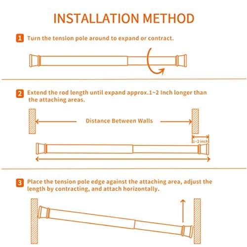 Adjustable Spring Curtain Rods for Kitchen, Bathroom, Wardrobe, and More