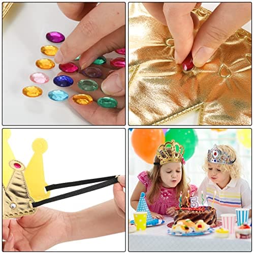 Frcctre 24-Piece Foam Crown Set: DIY Princess Tiaras & Crowns with Crystal Stickers, Perfect Party Favor Supplies