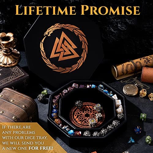 Copper Valknut & Dragon Dice Tray - 8 Inch DND & RPG Rolling Tray with Box Storage