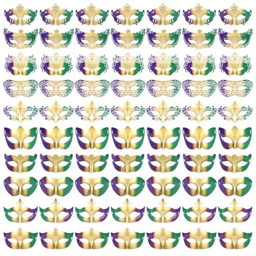 Vintage Masquerade Masks - 100 Bulk, Perfect for Venetian, Mardi Gras & More