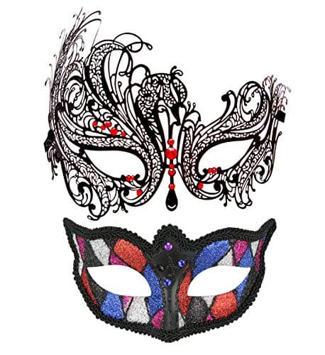 Thmyo 2 Pack Masquerade Mask for Venetian Carnival and Mardi Gras Ball