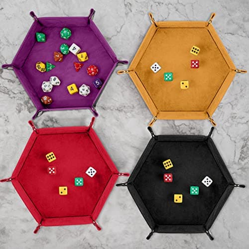 SIQUK Hexagon Dice Trays for Tabletop Games(4 Colors)