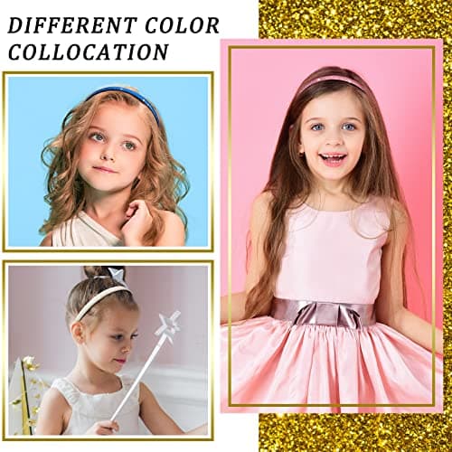 Blulu Bright Colors Glitter Headbands for Girls & Toddlers Party Accessories