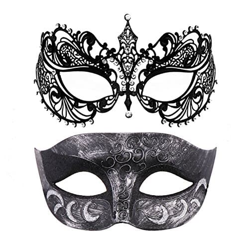 Thmyo Venetian Couple's Crown Masquerade Mask Mardi Gras Prom Costume