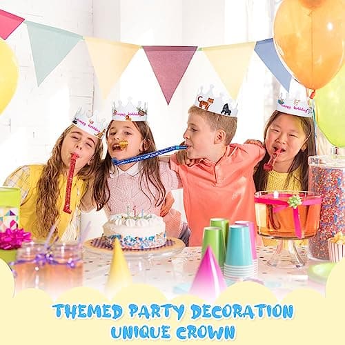 200pcs White Paper Crowns for Kids Birthday Parties Baby Showers Decorations Supplies
