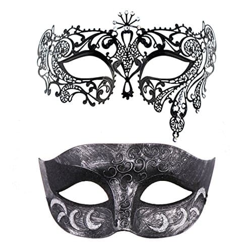 Thmyo Venetian Couple's Crown Masquerade Mask Mardi Gras Prom Costume