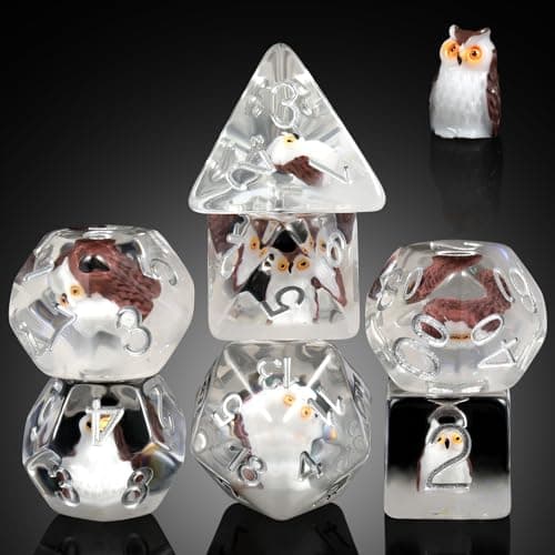Enchanting Cat D&D 7PC Resin Dice Set with Bag