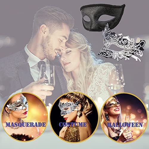 Couples Venetian Masquerade Masks for Carnivals and Halloween