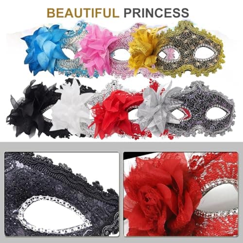 Cosmer Masquerade Mask for Couples Halloween & Mardi Gras Party