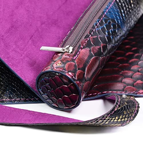 Cusdie 2 in 1 Dice Mat & Holder - DND Compatible, Colorful Dragon Scale