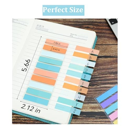 Multicolored Writable Translucent Tabs for Books & Notebooks (1000 Pcs)