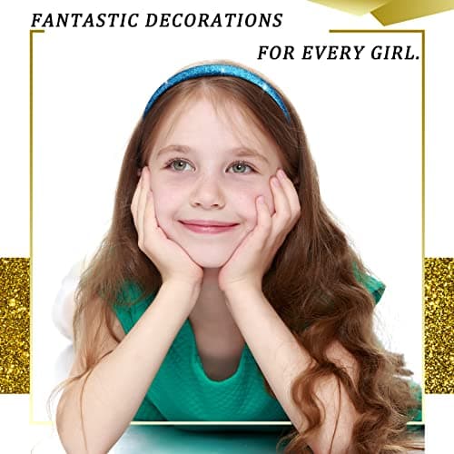 Blulu Bright Colors Glitter Headbands for Girls & Toddlers Party Accessories