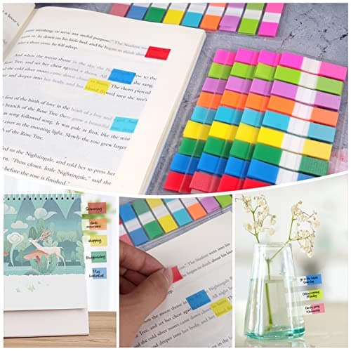 900 Pieces Moinker PET Multicolor Sticky Tabs Bookmarks Office School Planner Memo
