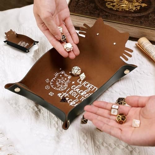 Portable Leather Dice Holder & Tray for DND & RPG Game Players