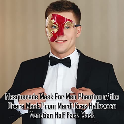 Phantom of the Opera Masque Mask for Men Prom Mardi Gras Haloween