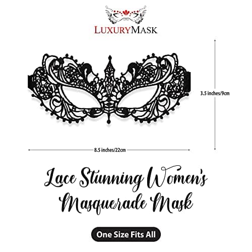 Luxurious Lace Masquerade Mask for Women - Venetian Party, Prom, Mardi Gras, Halloween