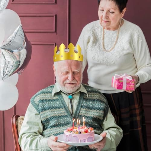 Golden King Birthday Crown, 100pcs Adjustable Paper Hats for Party Photo Props