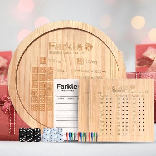 Farkle Classic Dice Game with Tray & Scoreboard