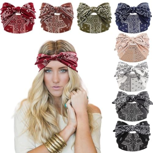DRESHOW 8 Pack Adjustable Knotted Headbands for Women & Girls