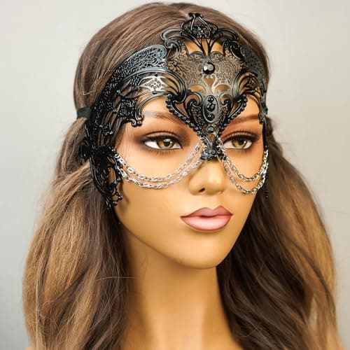 BEYOND MASQUERADE Queen's Masquerade Mask for Women, Large Eyes, Halloween Cosplay