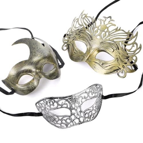 30 Pack Jucoan Vintage Venetian Masquerade Masks for Mardi Gras Halloween Cosplay Party