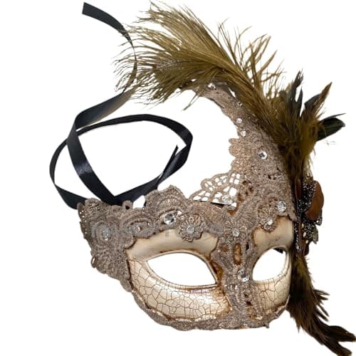 MasqStudio Brocade Lace Masquerade Mask for Mardi Gras & Parties