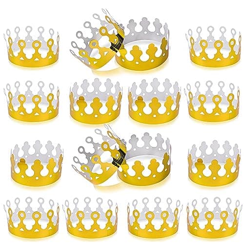 ArtCreativity Gold Crown Foil Party Hats 24 Pack Golden Birthday Hats