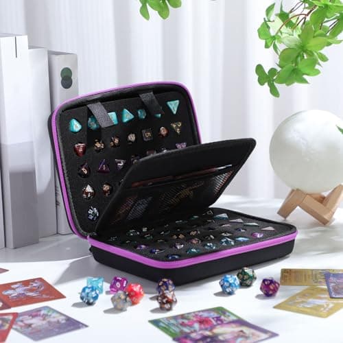 Aoriher Dice Case for D&D and Table Games, Holds 70 Dice (Purple)