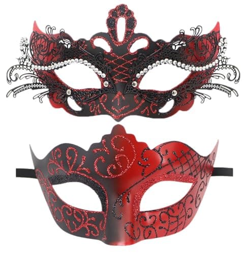 Coolwife Metal Venetian Masquerade Mask for Mardi Gras Party Evening Prom