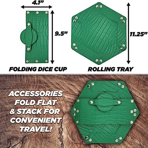 CASEMATIX Folding Dice Tray & Cup Shaker Set - Portable DND Dice Mat