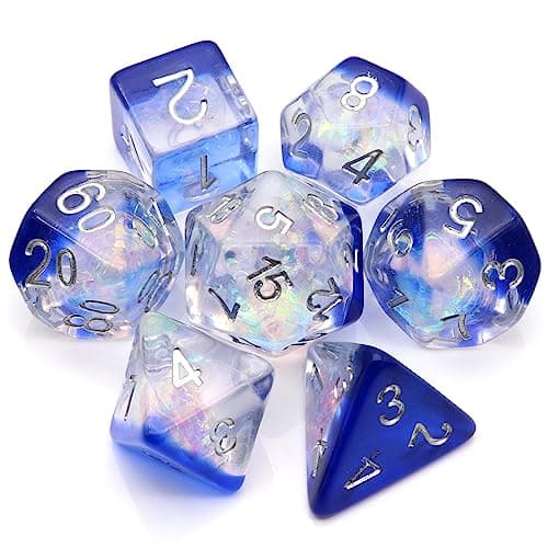 Haxtec Black DND Dice Set 7PC Filled Resin Polyhedral Dice