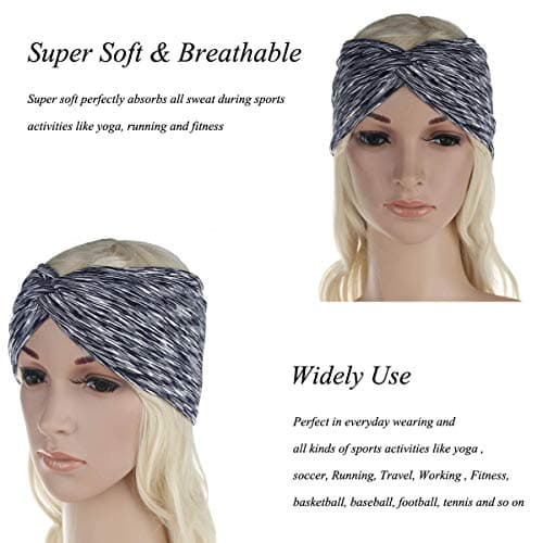 6 Pack Women's Workout Headbands for Fitness & Sports