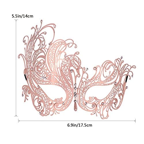 Coddsmz Laser Cut Metal Masquerade Mask for Venetian Parties