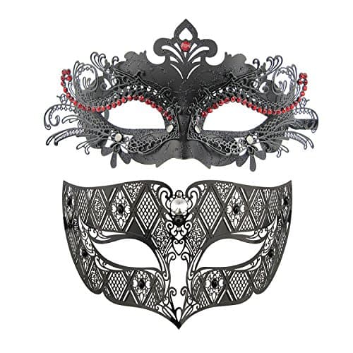 Couples Venetian Masquerade Mask Set for Women and Men