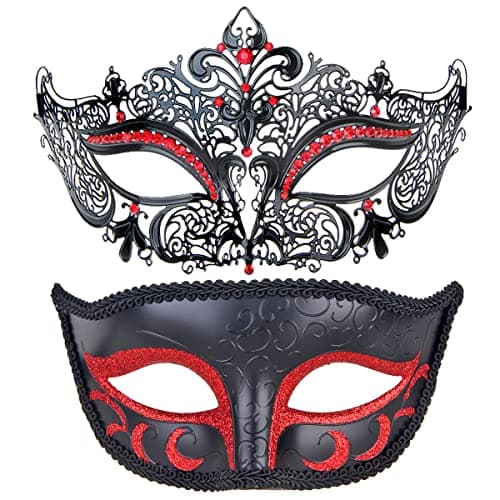 IETANG Couple Half Venetian Masquerade Mask for Parties