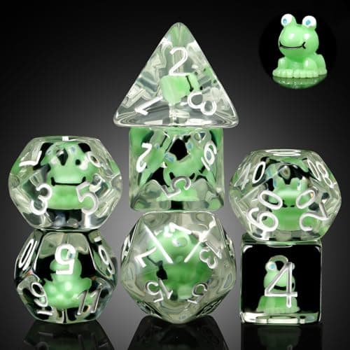 Enchanting Cat D&D 7PC Resin Dice Set with Bag