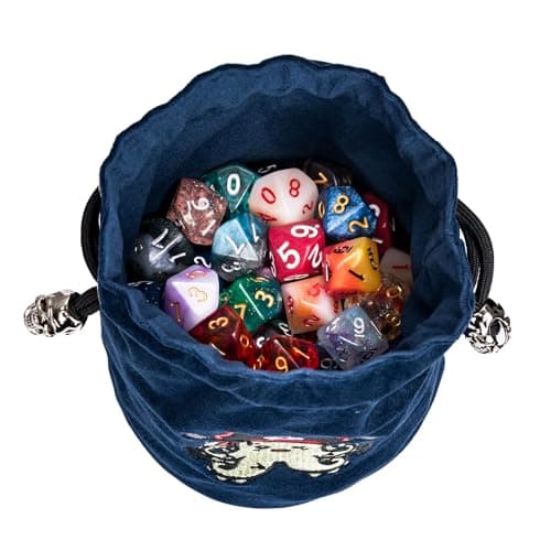 Velvet Dice Bag with Octopus Pattern for Tabletop Roleplaying Games